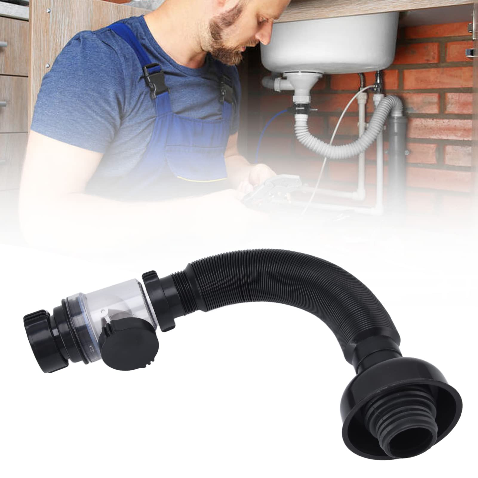 Jenngaoo Tubo di Scarico Espandibile per Lavandino del Bagno e Cucina in PVC - Estensibile
