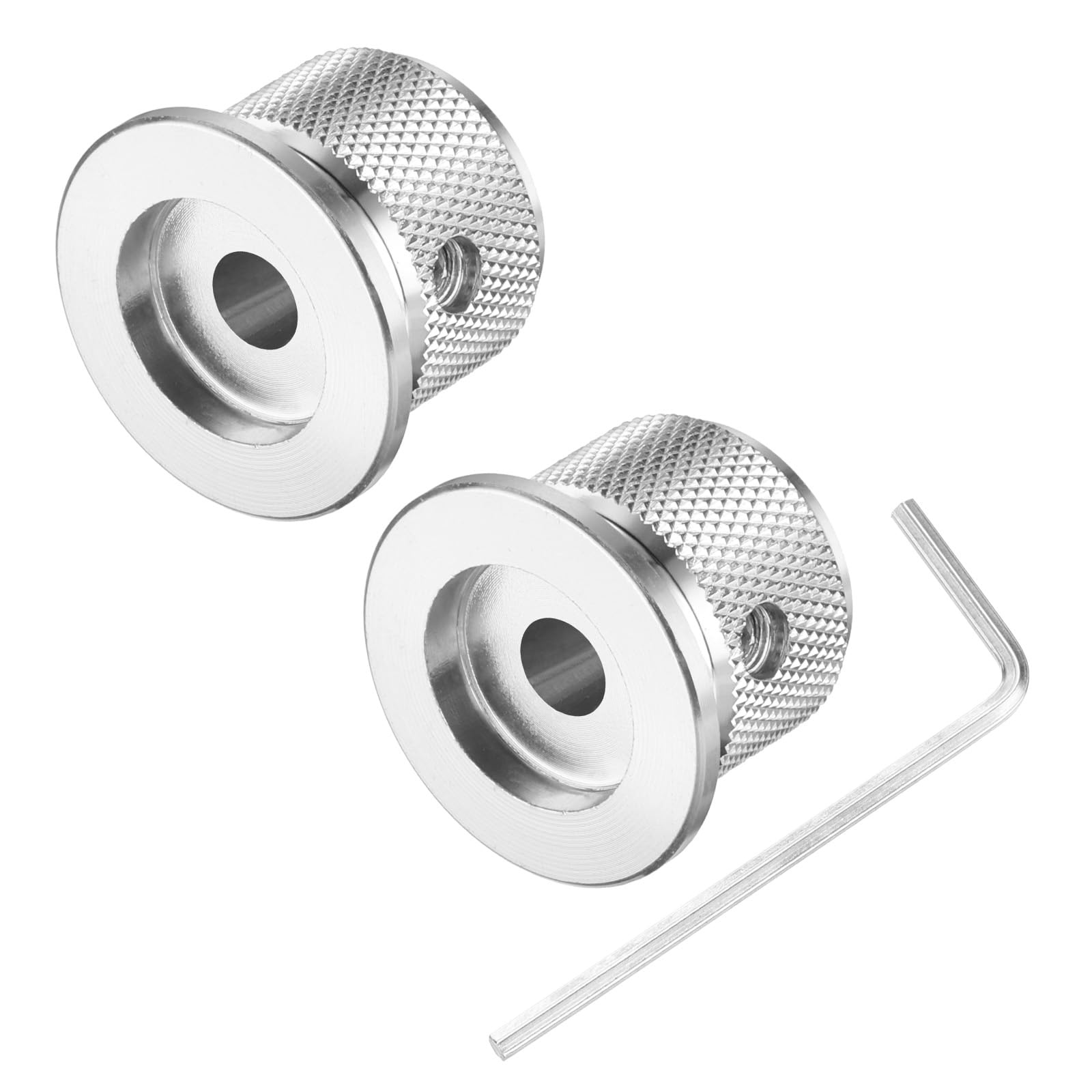 4 Manopole Potenziometro In Alluminio Per Chitarra E Basso, Diametro 6mm X 25mm, Nere, Con Vite Di Fissaggio E Chiave
