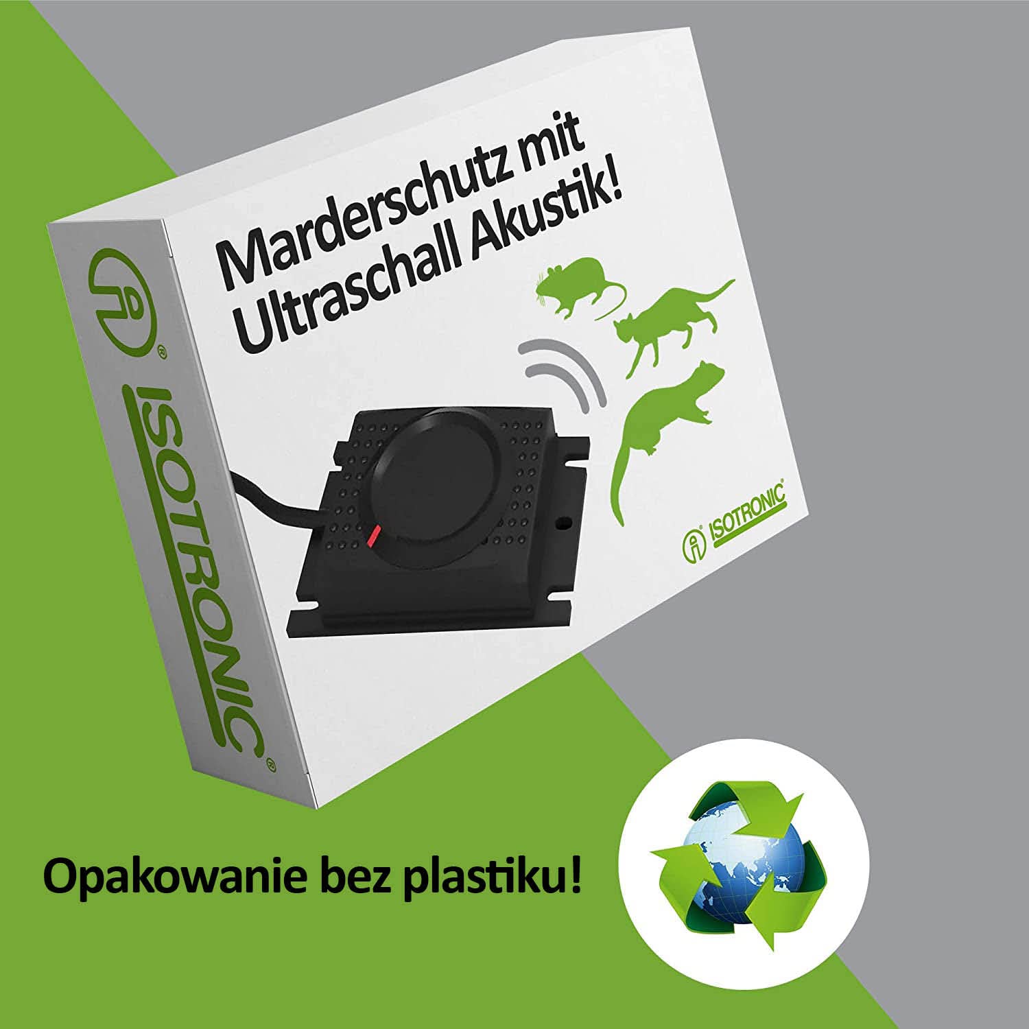 ISOTRONIC Ultradźwiękowy odstraszacz kun do samochodu 12V – Zgodny z CAN-BUS – Podłączenie do akumulatora – Skuteczna ochrona przed gryzoniami – Zasięg 40 m² (2 sztuka)