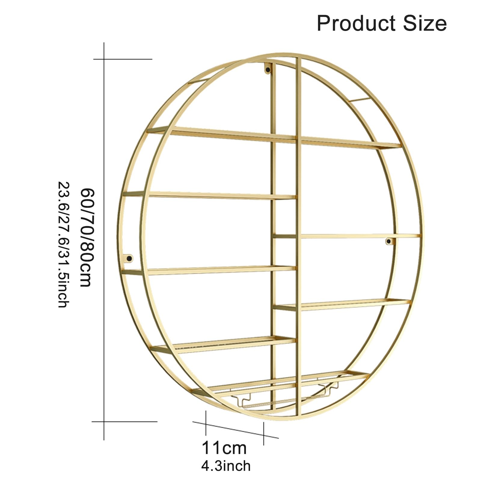 Generico Portabottiglie Moderno in Metallo con Porta calici e ripiano - Portabottiglie da Parete per riporre Bottiglie di Vino, per Bar di casa, Sala da Pranzo, Cucina - Organizer Multifunzionale (ne