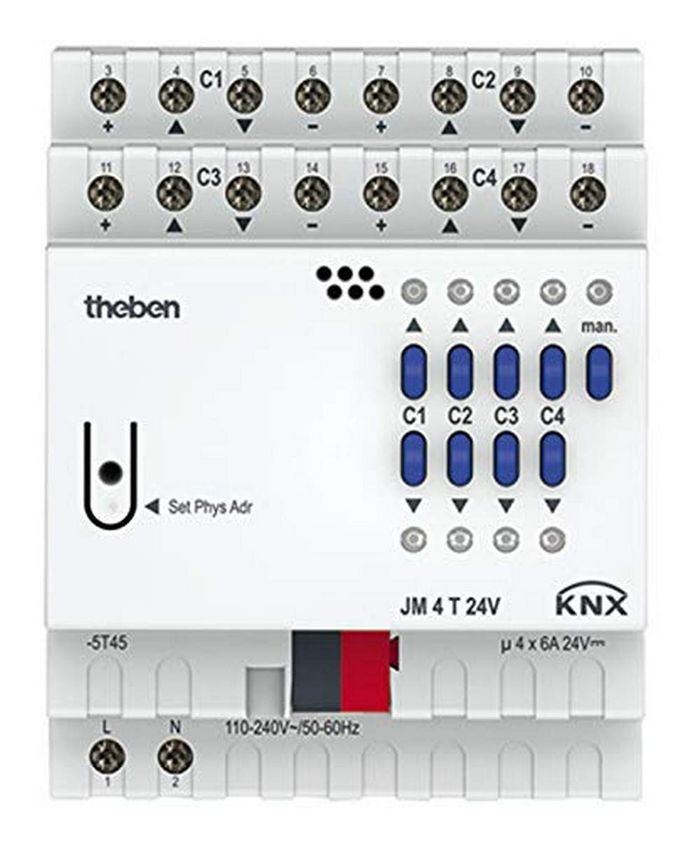 Actionneur volet roulant KNX 24 V gère 4 canaux indépendants - Theben