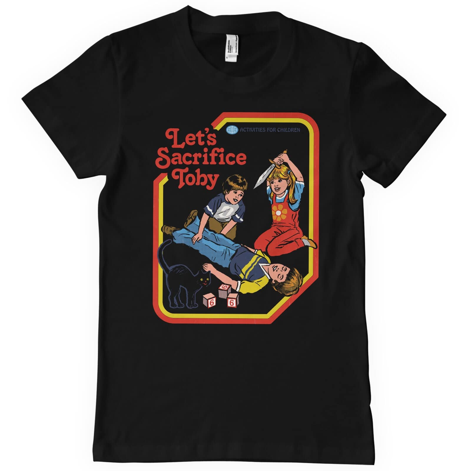 Steven Rhodes Officially Licensed Let's Sacrifice Toby Mens T-Shirt (Black), Small