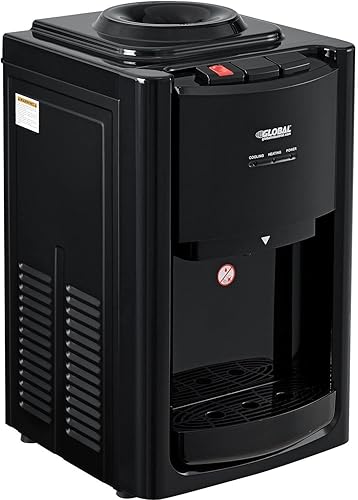 Global Industrial Dispensador de agua Tri-Temp para encimera, color negro