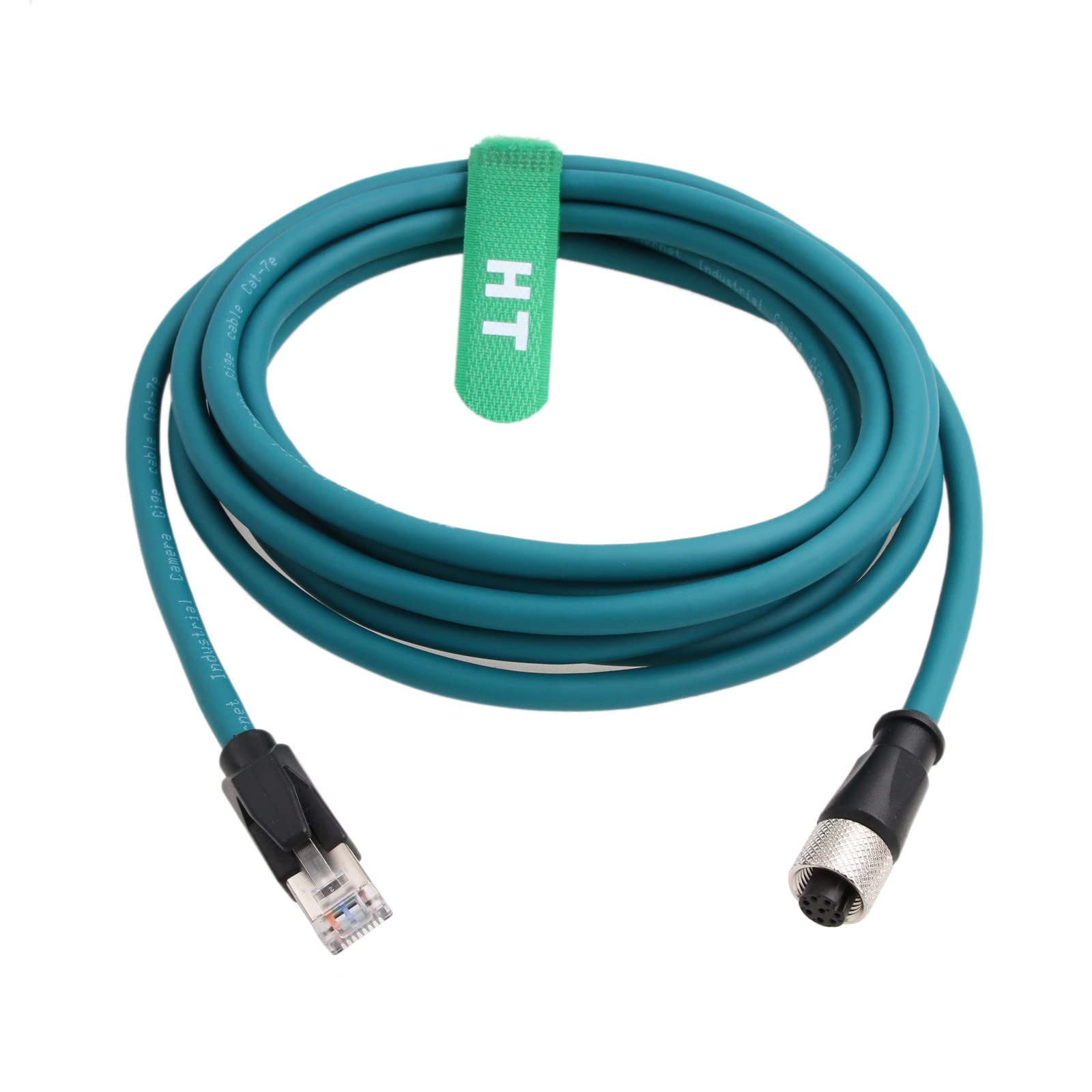 Cavo di rete Ethernet HangTon M12 A-Coded 8 Pin femmina a RJ45 Cat7e Patch Cord per l'applicazione di automazione Profibus del sensore dell'attuatore industriale 15m