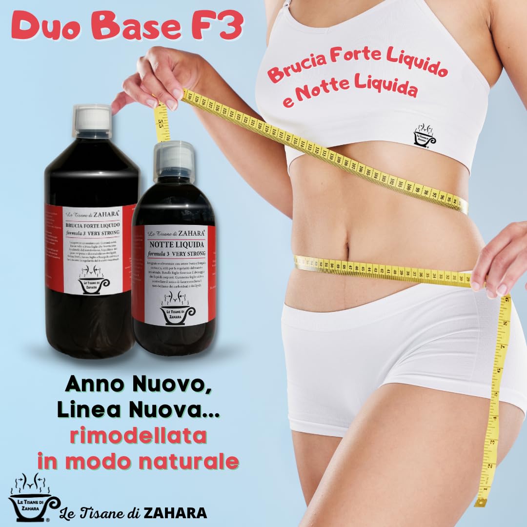 Miscela Forte e Notte Liquido Very Strong, Kit Duo con Tè Verde, Caffè Verde e Garcinia, Migliora la Funzione Digestiva, Aiuta il Drenaggio dei Liquidi, Routine per Giorno e Sera