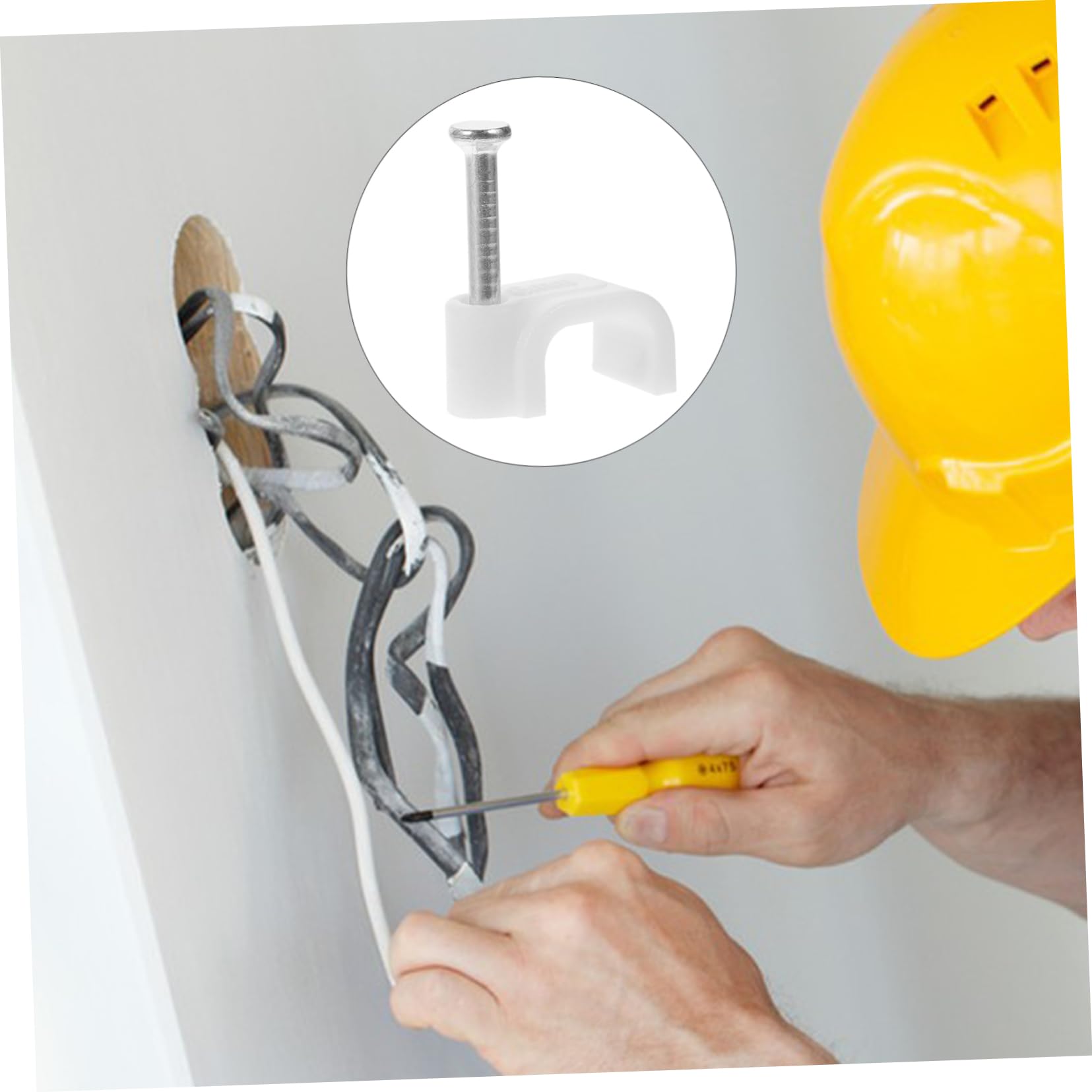DOITOOL 1500piezas Clips De Cable Clavados Organizadores De Cables Para Pared Clips De Sujeción Para Ethernet y Instalación Rápida y Fácil Perfectos Para Hogar y Oficina