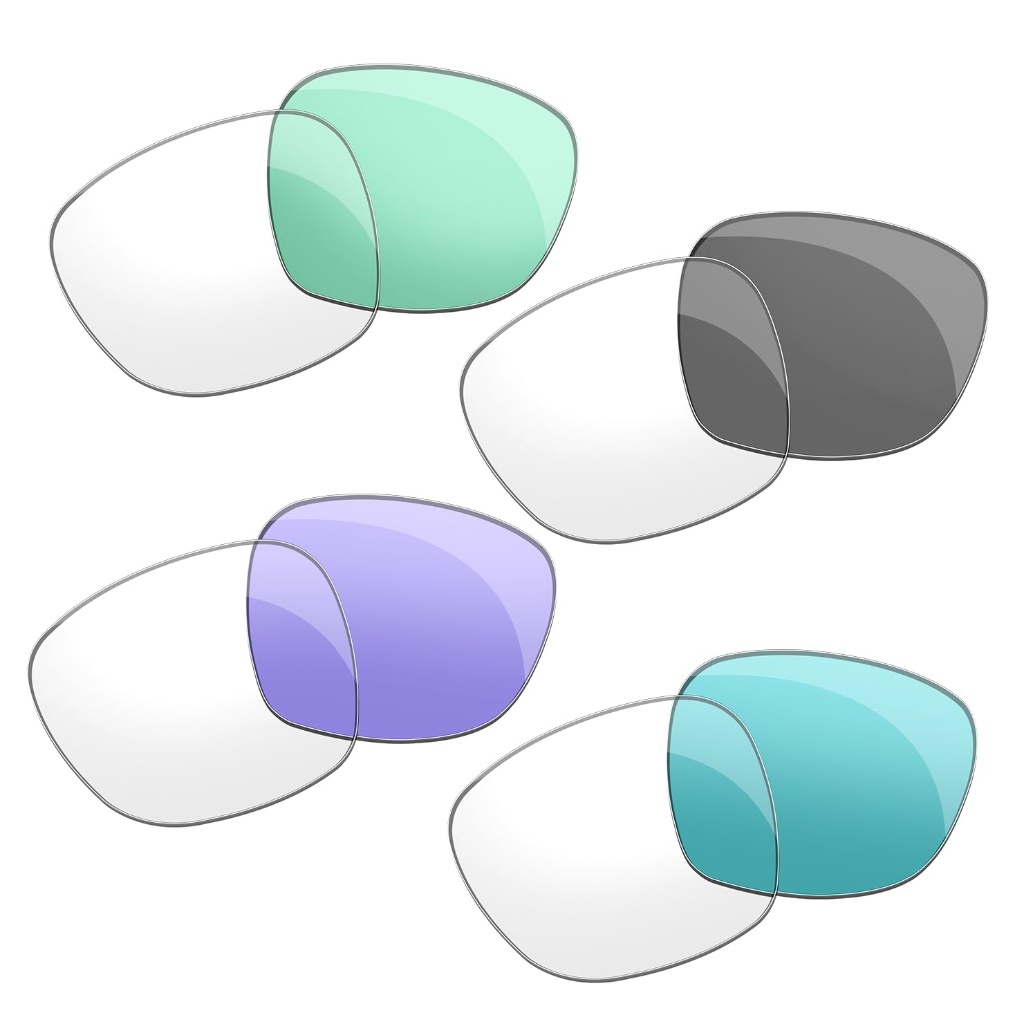 Lentes fotocromáticos de repuesto para gafas de sol Ray-Ban Meta Wayfarer RW4006 de 50 mm, sin polarización