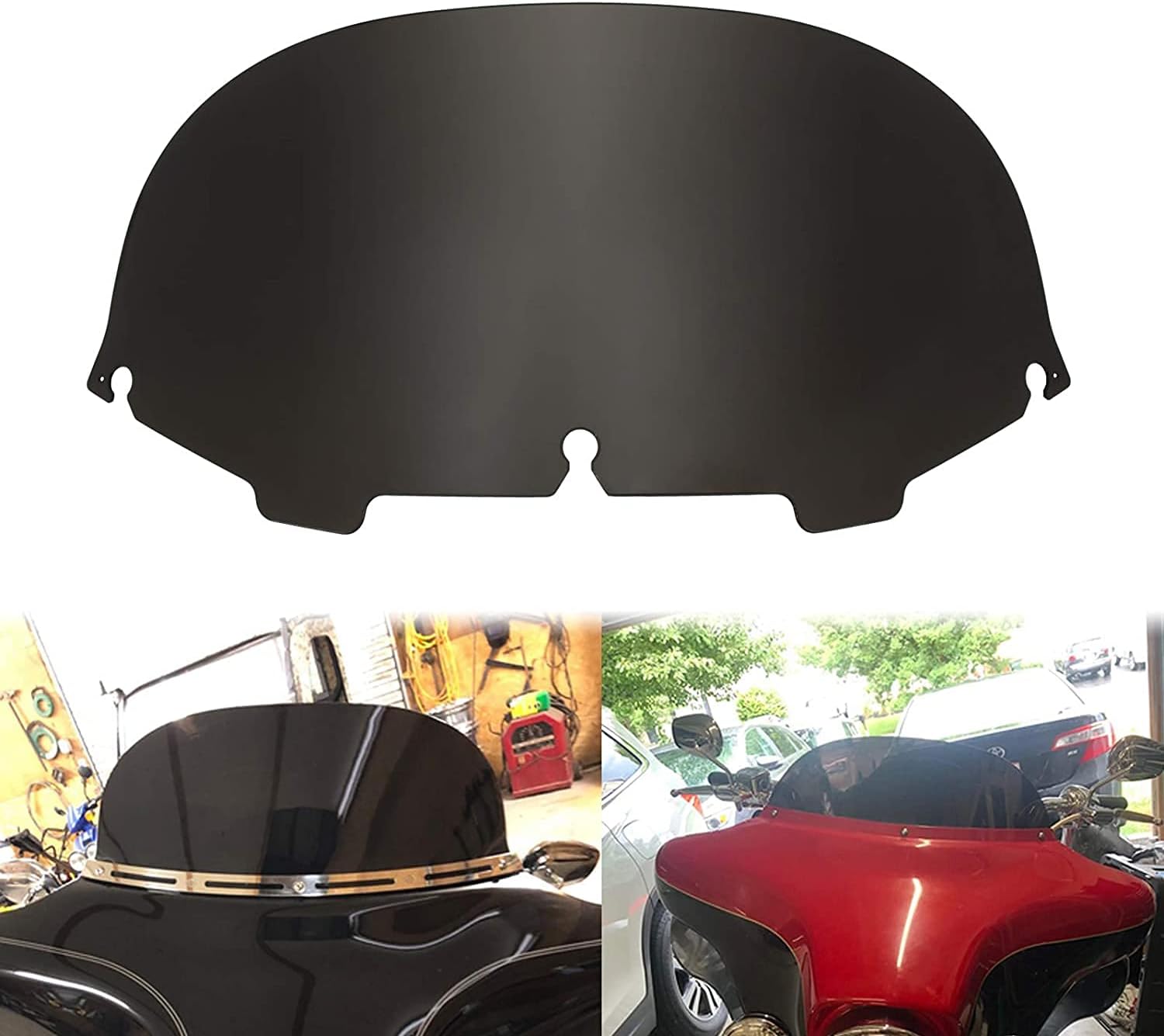 4" Tint Round Windscreen Compatible for 1996-2013 Harley Davidson Touring Street Glide Electra Glide Superior Glide,Tri-Wheel Glide Windshield 96-13 (Light Yellow)