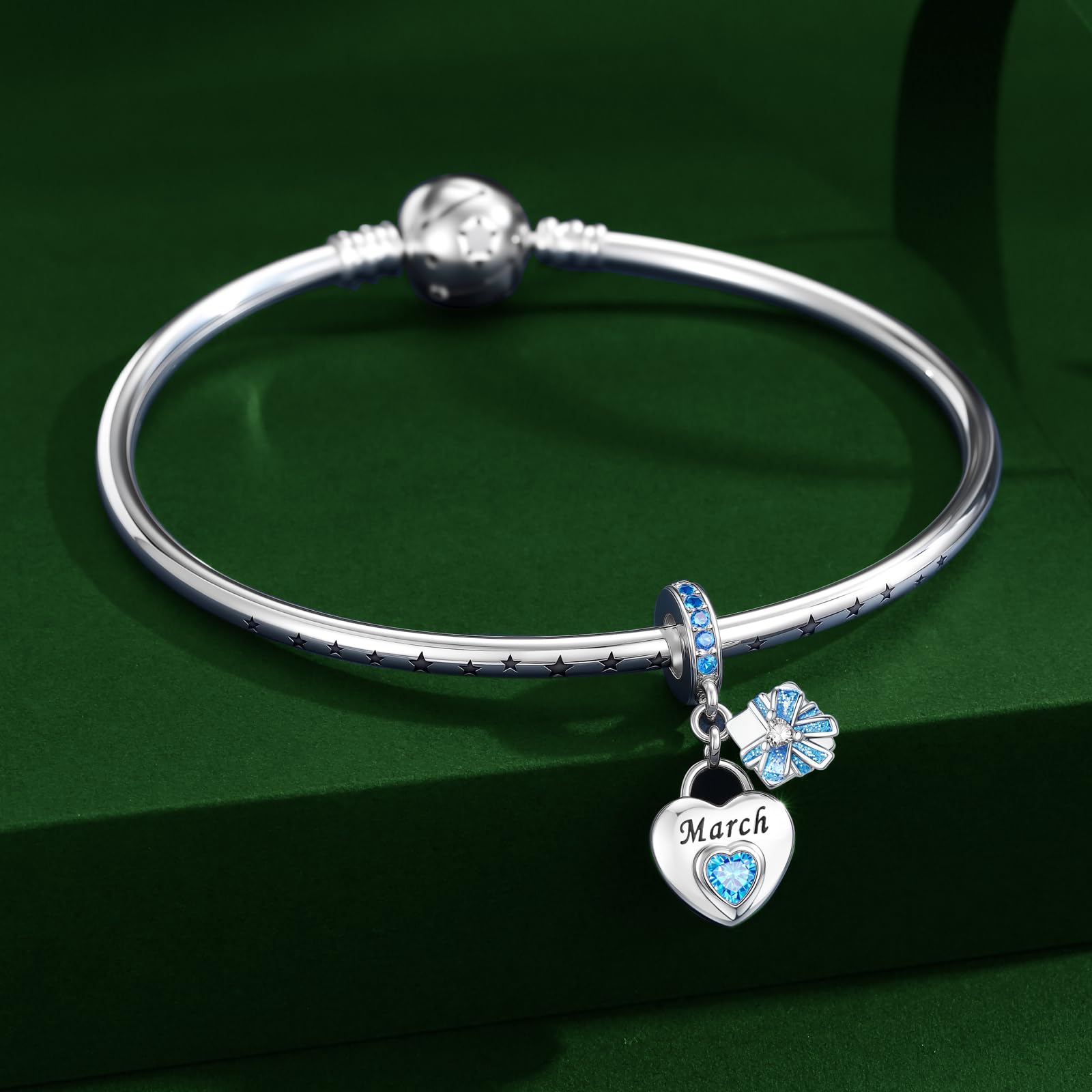 Charms en pierre de naissance en argent sterling 925 pour bracelet et collier Joyeux anniversaire charme jour de la mère Bijoux cadeau pour les femmes