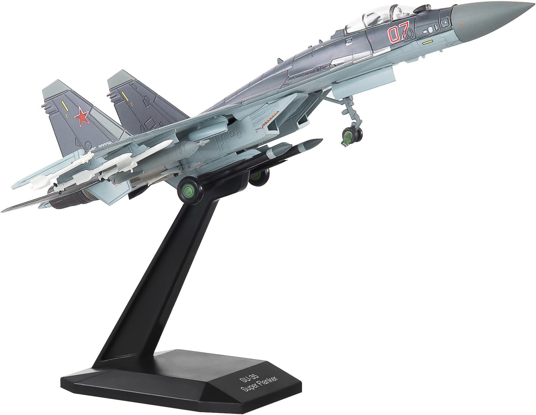 HANGHANG 1/100 Scale SU-35 Attack Plane Metal Fighter Military Model Fairchild Republic Diecast Plane Model for Commemorate Collection or Gifts, Purple
