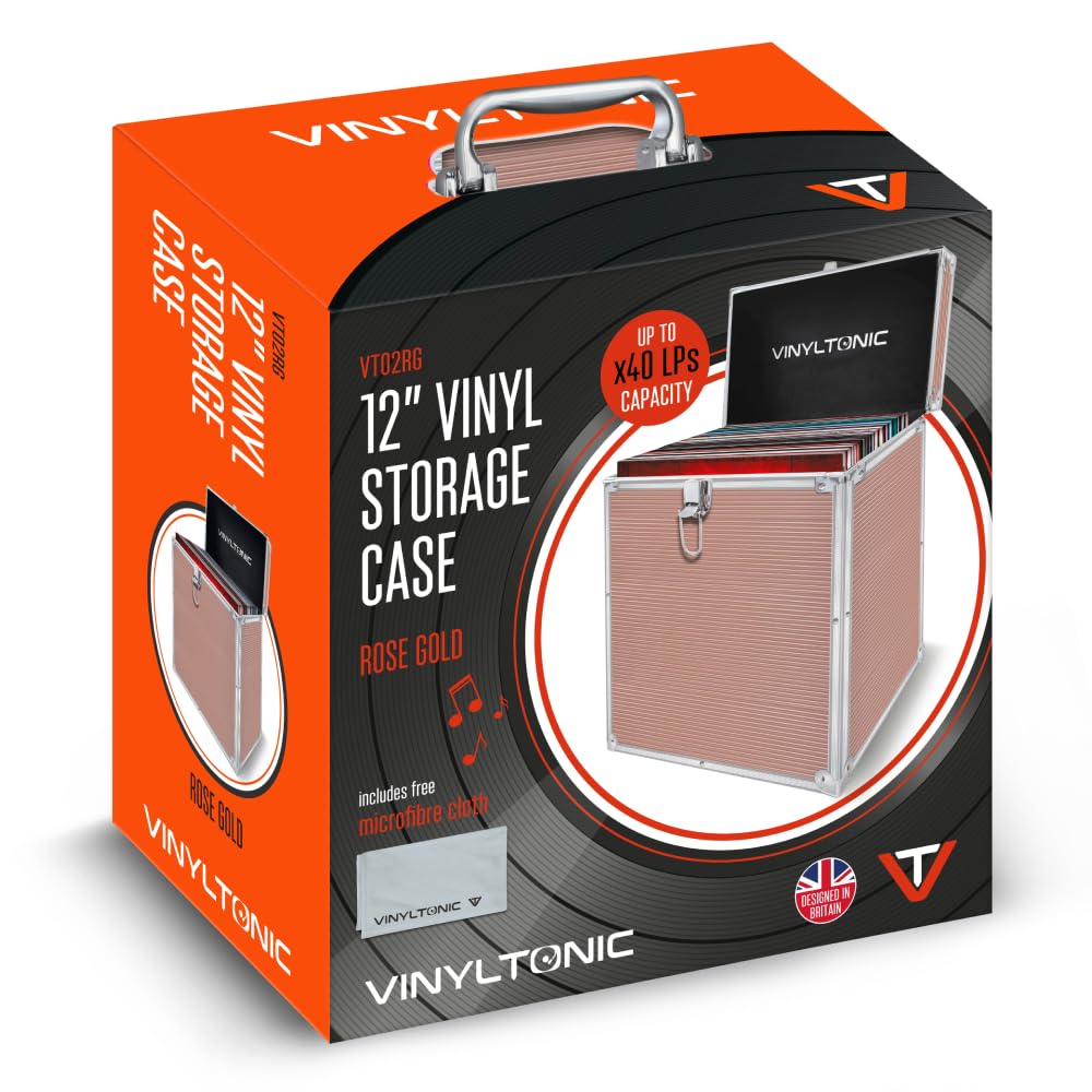 Sac de rangement pour disque vinyle 12 pouces, Or rose 30,5 cm, 12 tum, Mallette