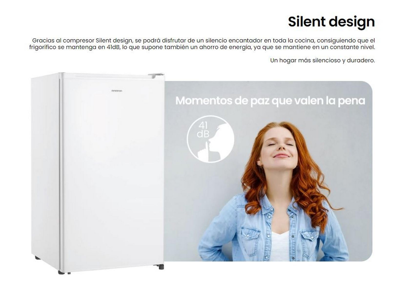 INFINITON Frigorifico Una Puerta CL-92L8WEV, 83 cm, E, 88 litros, Puerta Reversible, Blanco