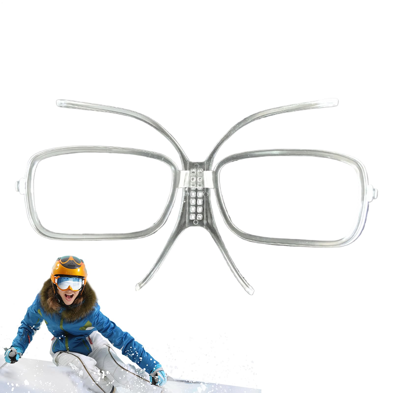 Generisch Adattatore per occhiali da sci, inserto ottico regolabile, interno per occhiali da snowboard, flessibile per portatori di occhiali, pratico accessorio per sci all'aperto