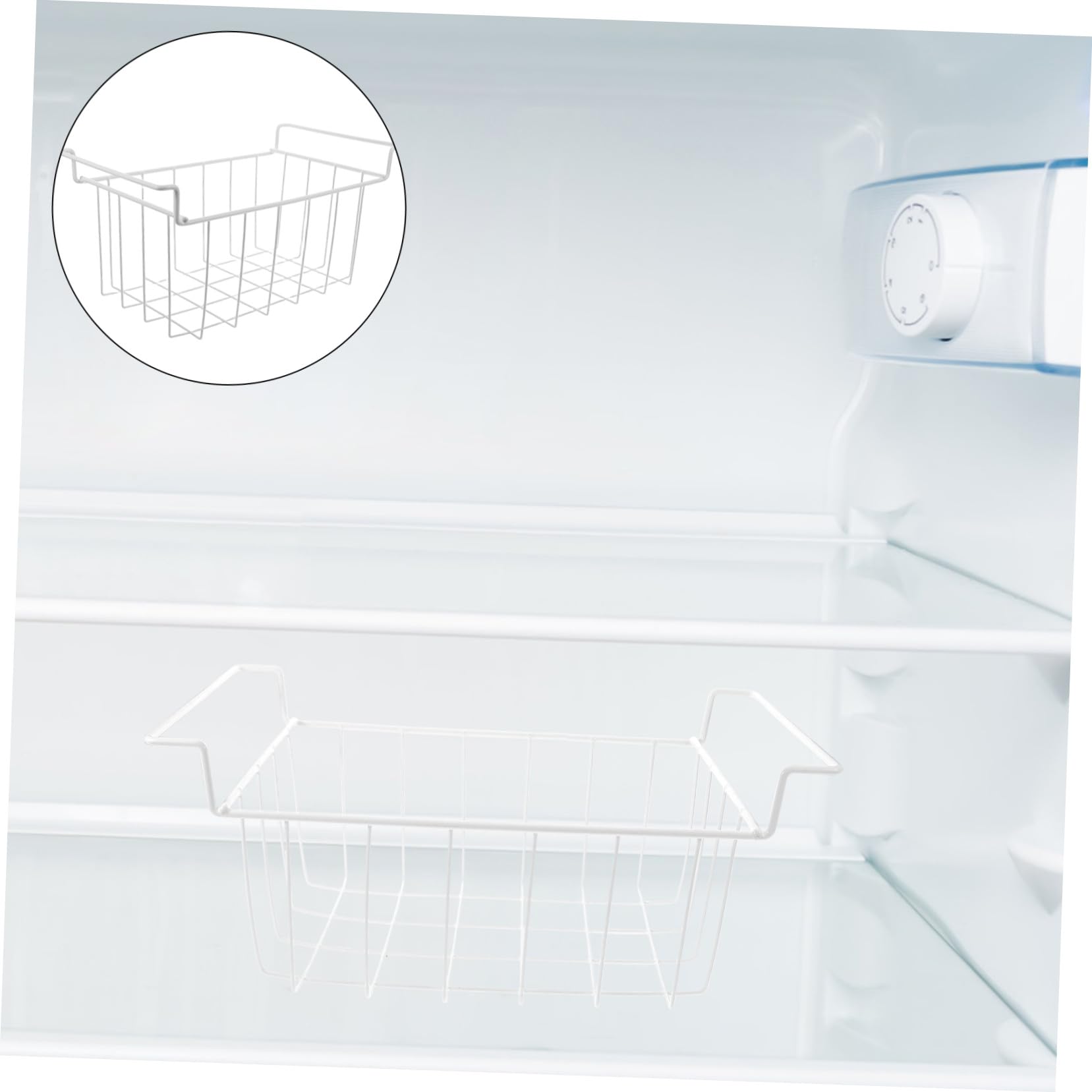 Cesta de Hierro para Congelador Almacenamiento Horizontal Blanco | Diseño y Acceso Rápido de Parte Superior Abierta , Ajuste Limpieza Sencilla , Optimiza el Espacio de Cocina