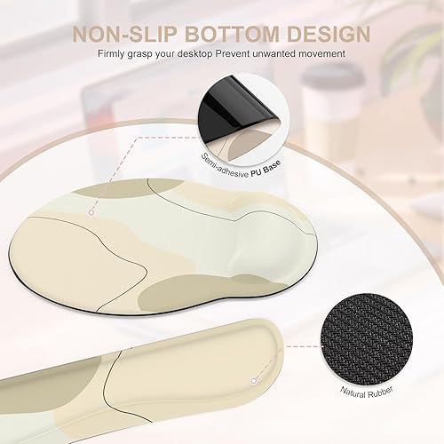 Miniatura 5 de iCasso Juego de soporte de muñeca grande para videojuegos, alfombrilla de escritorio, alfombrilla de mouse 4 en 1 XXL + reposamuñecas para