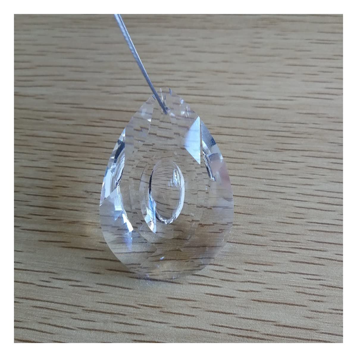Artsim 63Mm 10Pcs Chandelier Crystal Prisms Pendants 38Mm-76Mm Clear Shape Crystal Strand Drop Accessories Crystal Prism Pendants Crystals Lighting Lamp Replacement Parts (Color : )