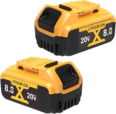 2Pack 20V 8000mAh Battery DCB206 Compatible with Dewalt 20V Battery DCB280, DCB206, DCB205, DCB204-2, DCB205-2, DCB200-2, DCB200