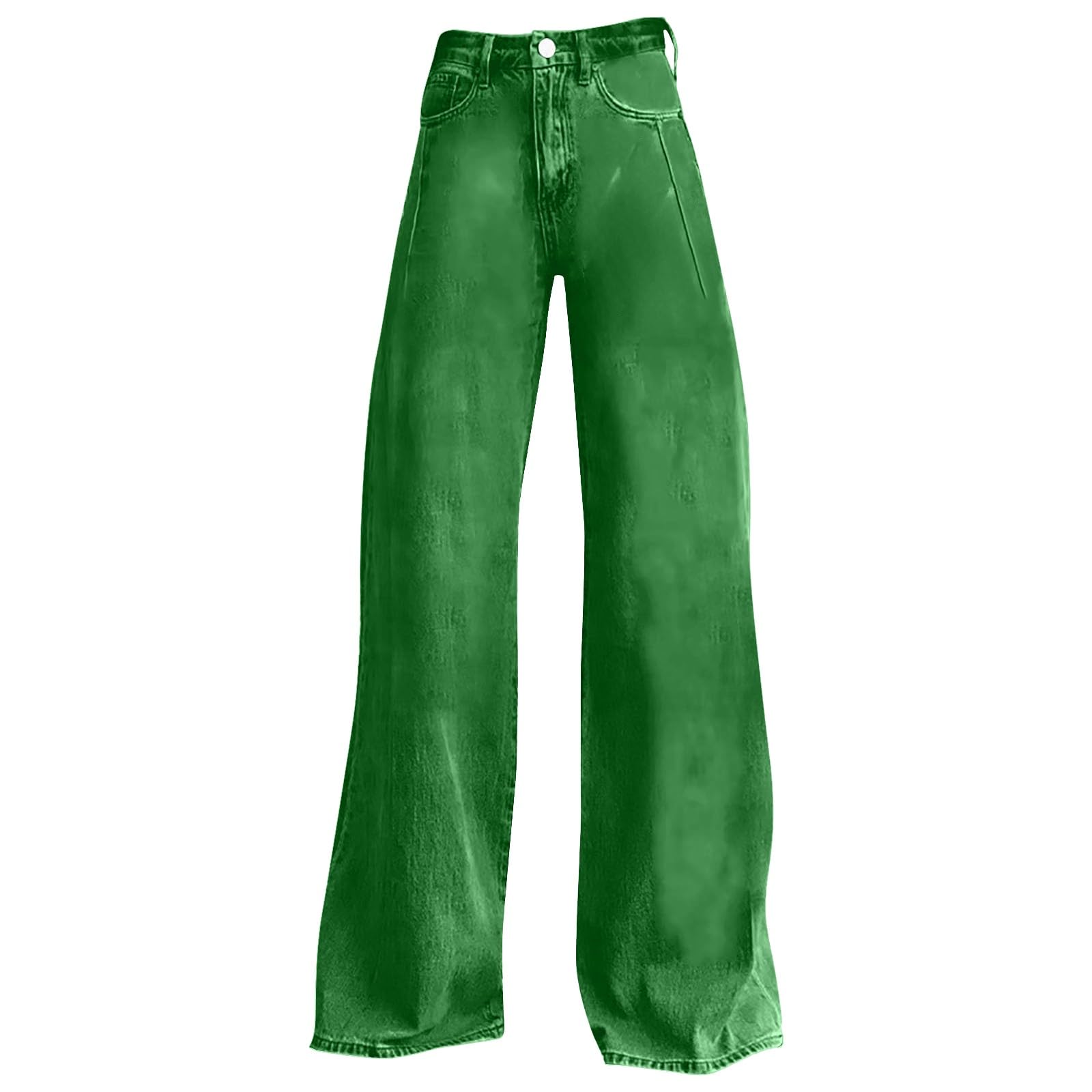 Pantalones acampanados de cintura alta para mujer, aspecto vaquero, monocolor, informal, pantalones vaqueros para mujer, pantalones vaqueros de pierna ancha, extra largos, vaqueros de pernera 2026
