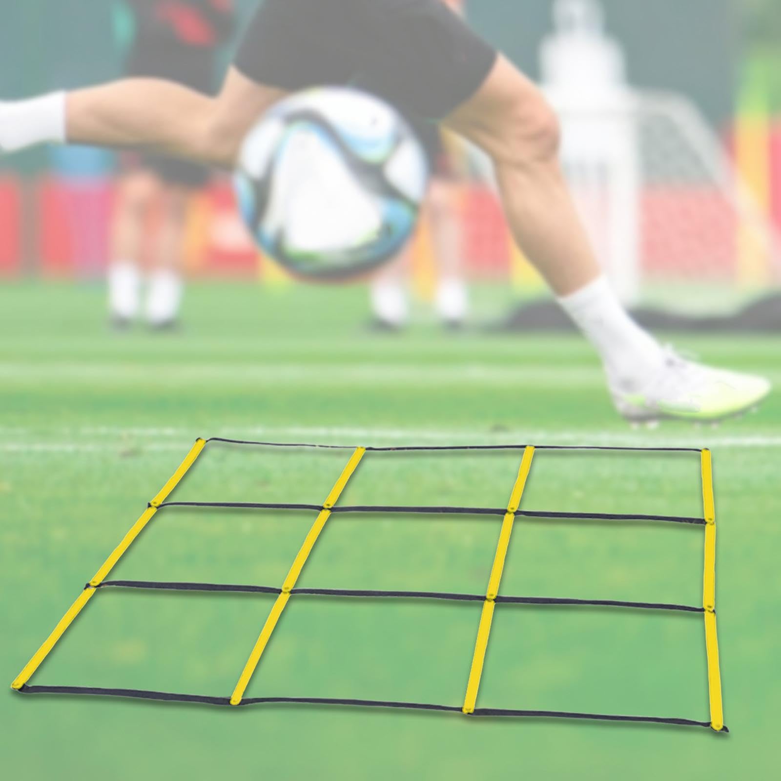 Milageto Escalera de Entrenamiento de Fútbol para Desarrollar y Destreza Física con Estructura de PP y Cinta Compacta Plegable Fácil de