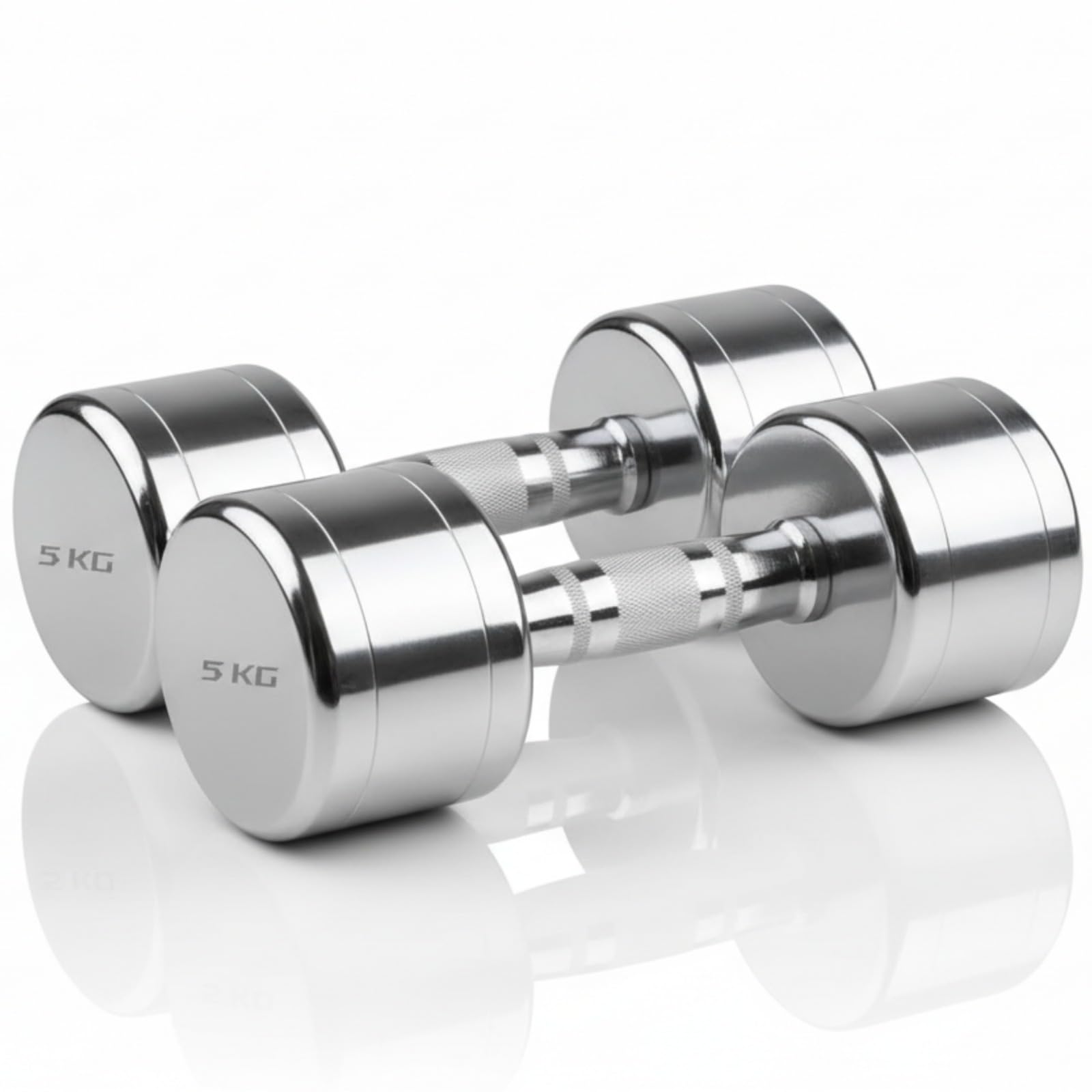 Kiraro Steel Dumbbell Set (2Kg 2.5kg, 3kg,4kg, 5kg, 7.5kg) 1 Pair Dumbbells, Steel Dumbbells, Home Gym Fixed Weight Dumbbell (Silver, 2KG X 2PCS) 4