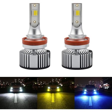 Amazon Catland フォグランプ Led 3色 切り替え H8 Ledフォグ H11 イエロー 高輝度 H16 フォグ 黄色 3000k 白 6000k 青 k Ledバルブ H9 ヘッドライト Cspチップ採用 ファン冷却 12v 24v 4000lm 2 24w 2 2個入 車 バイク
