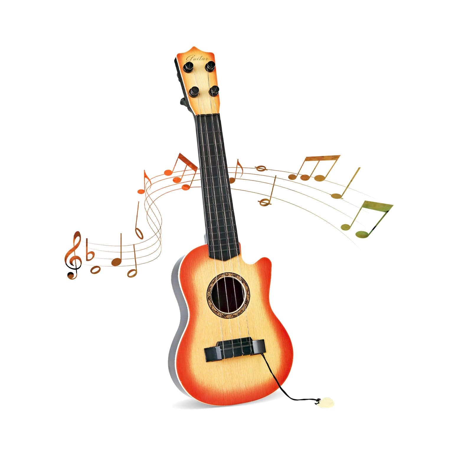 Huang Cheng Toys 17inch Mini Guitar 4 Strings Guitar for Kids Guitar Musical for Toddler Kids/Boys/Girls/Beginner.