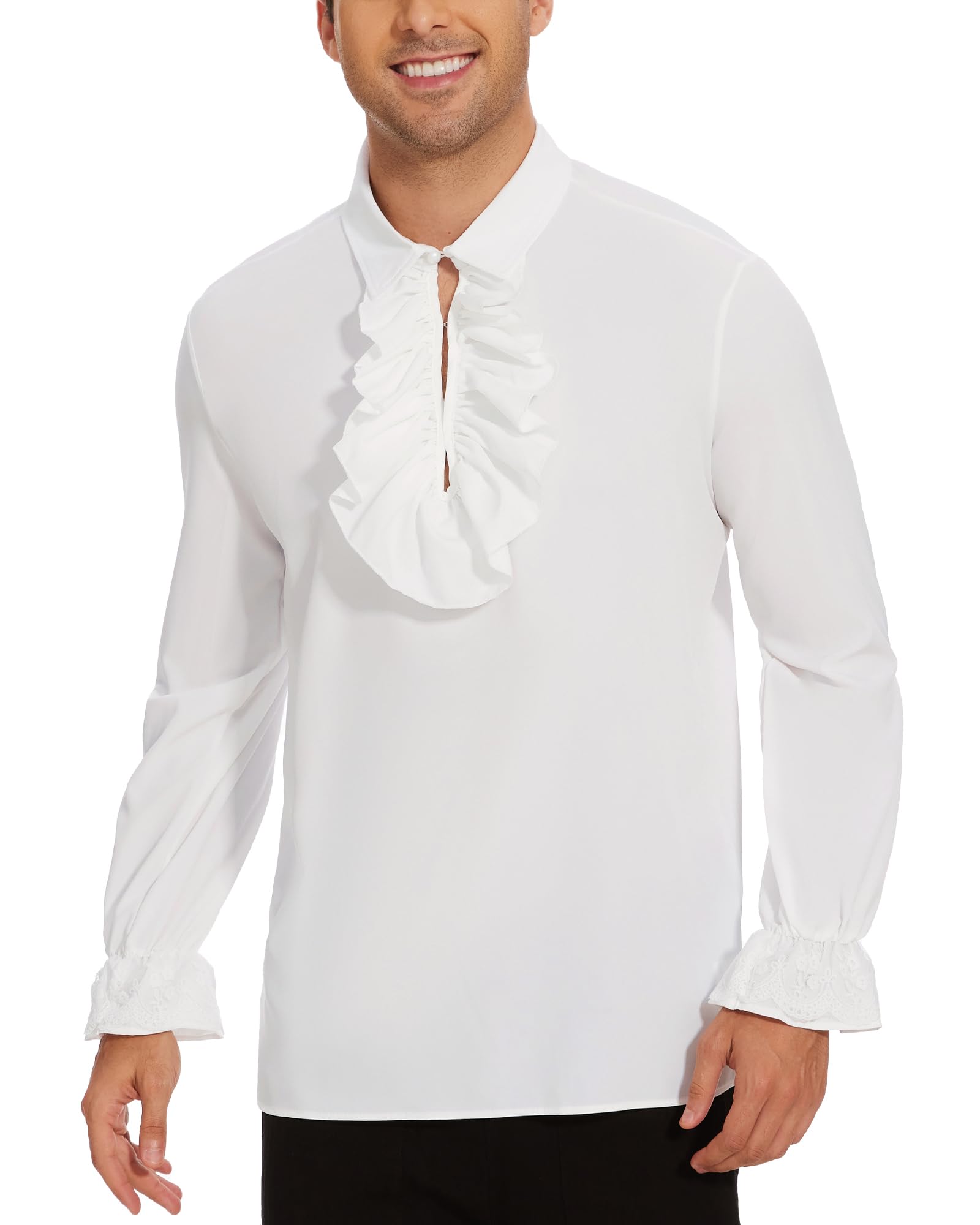 Mittelalter Hemd Herren Piraten Hemd Herren Viking Halloween Kostüm Männer Gothic Universal Fit