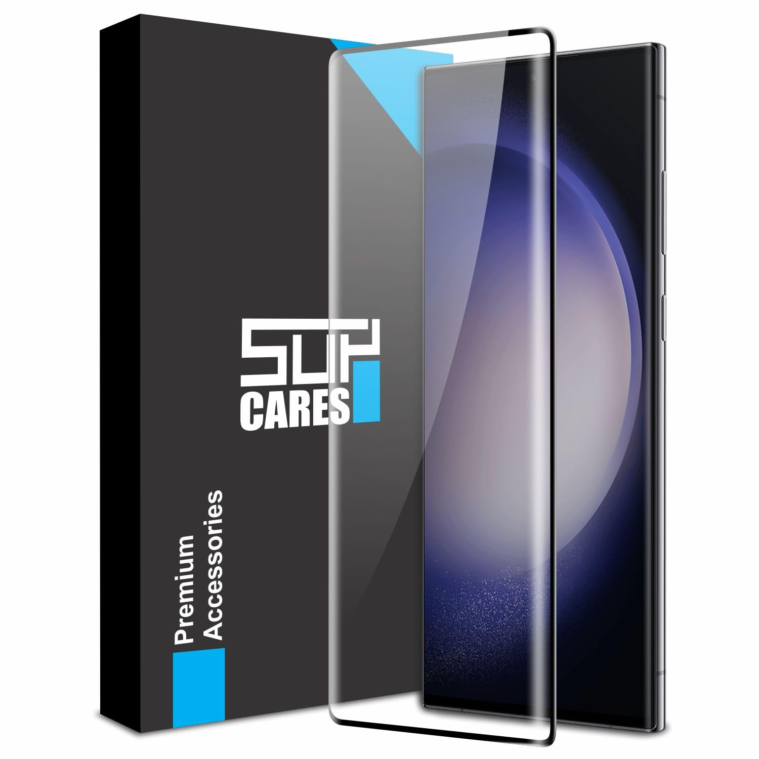 SupCares Edge to Edge Curved Tempered Glass for Samsung Galaxy S23 Ultra 5G and Samsung Galaxy S22 Ultra 5G (6.8 inch) with Easy Self Installation Kit | Black (B0D8SSD4MF) Amazon Price History, Amazon Price Tracker