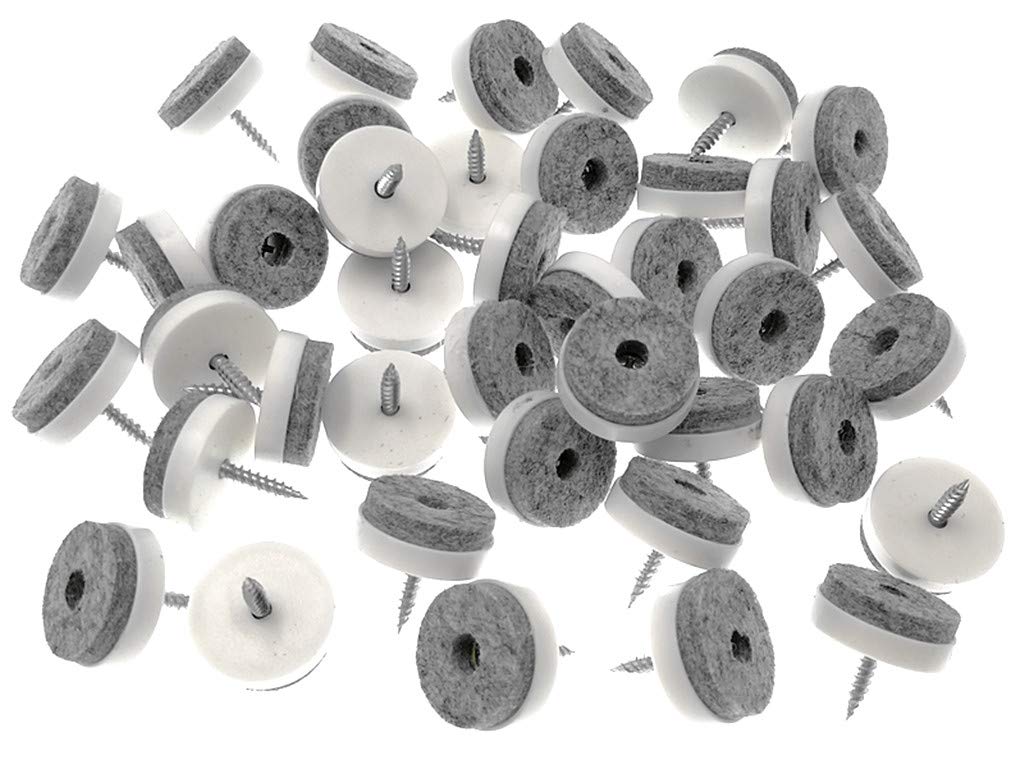 ALIMITOPIA 40pcs Screw-on Furniture Felt Pad Chair Glide Slider Hardwood Floor Protector for Wooden Leg Feet of Chair