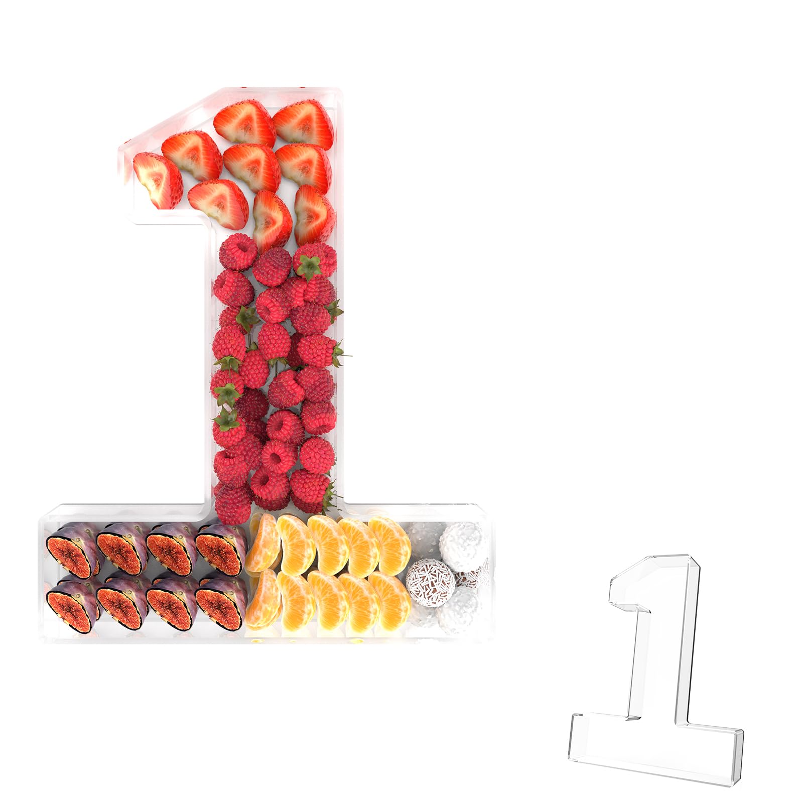 13.8" Acrylic Number Charcuterie Tray, Fillable Charcuterie Box (Number 1)