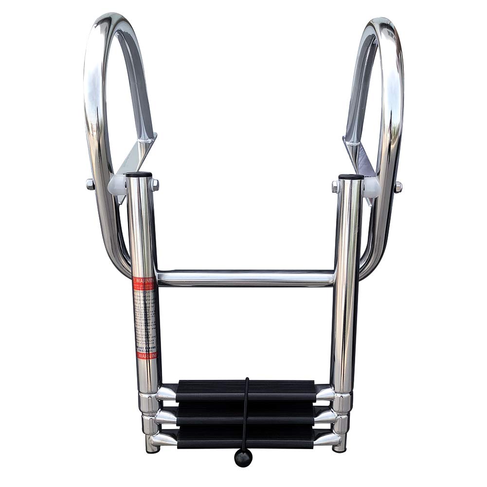 Buy Marinebaby 3 Steps Pontoon Boat Ladder, Stainless Steel Folding