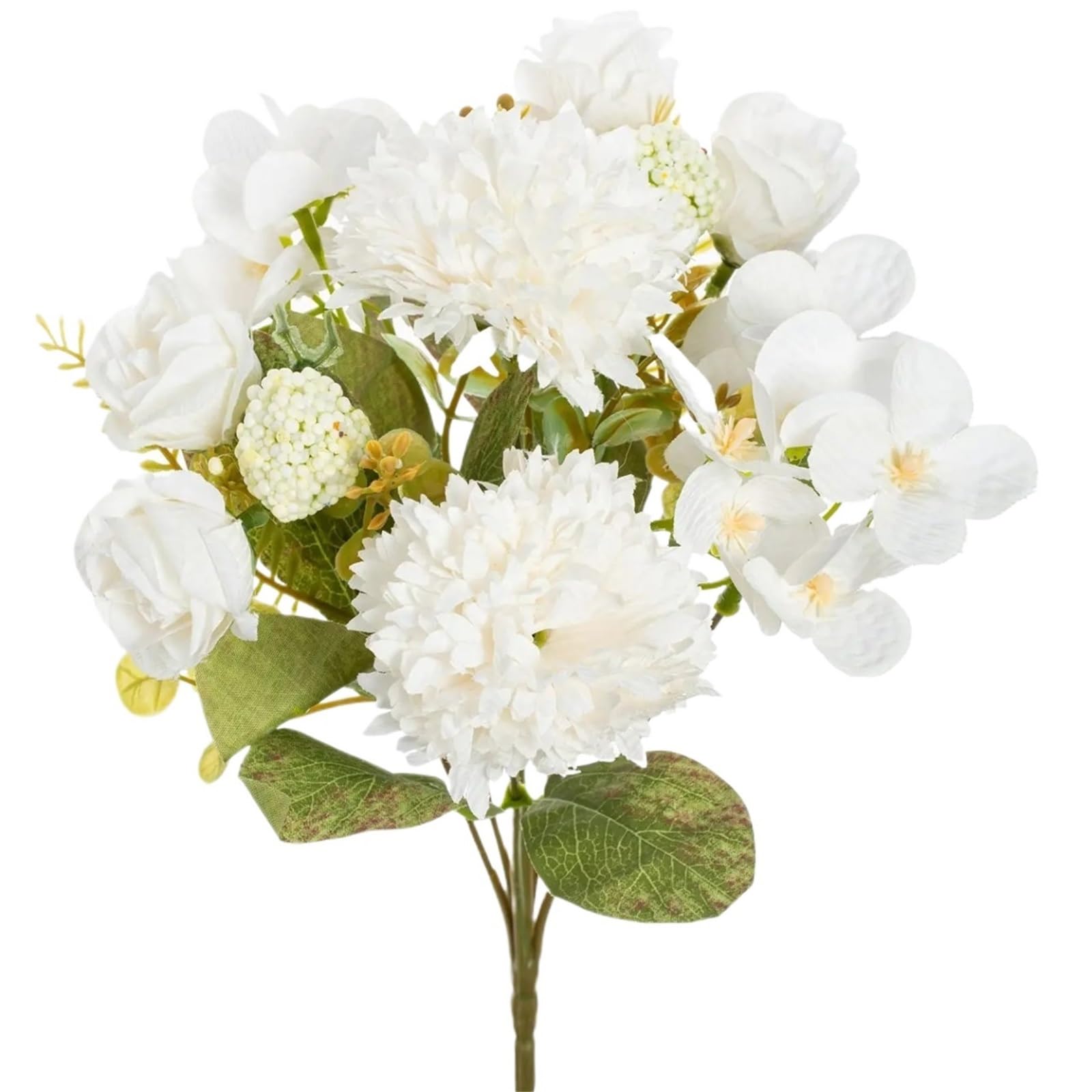 XIANGMLING Artificial Flower Ball Chrysanthemum Rose, Wedding Home Room Table Festival Wreath Bridal Bouquet Garden Decor(Color1,1PC)