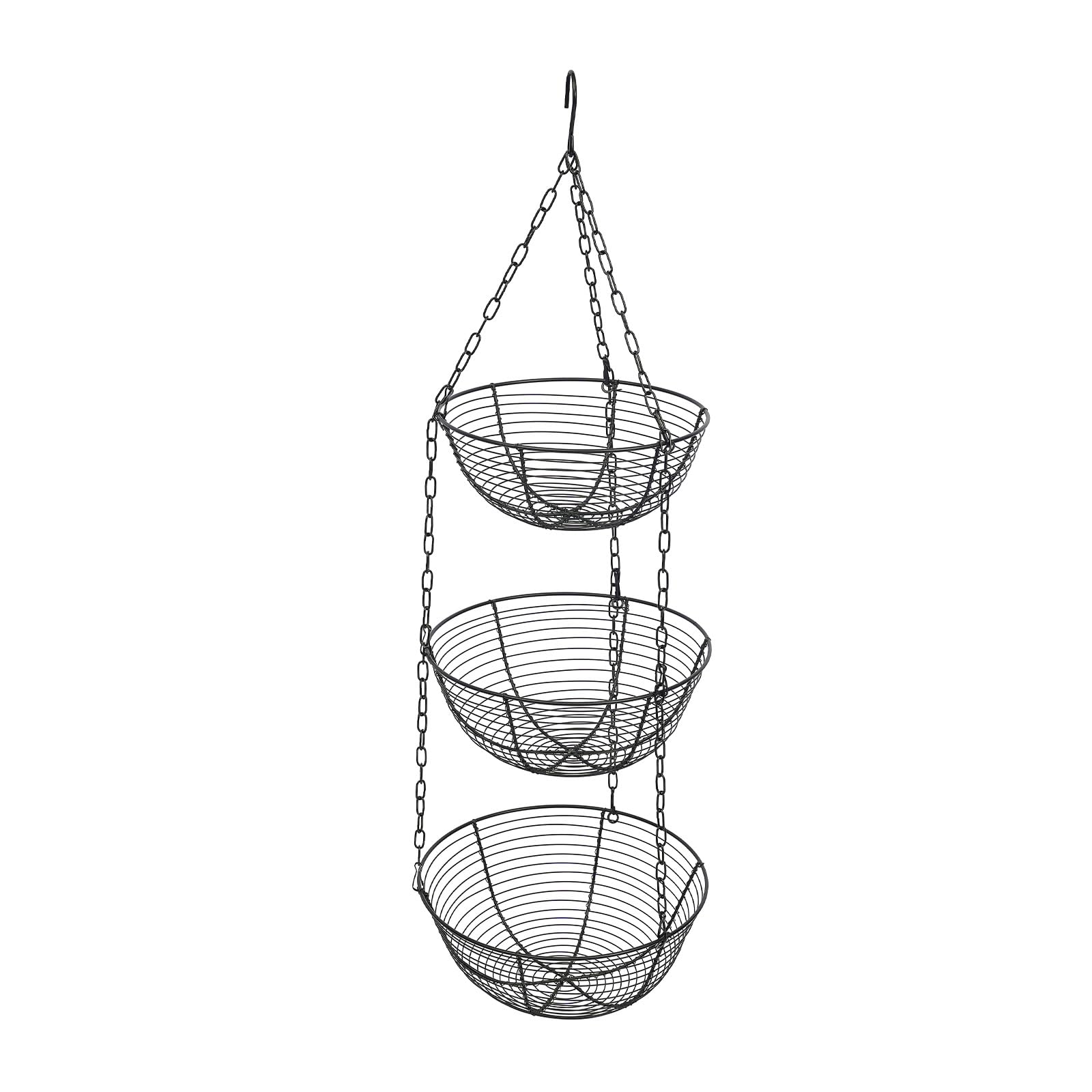 Frutero colgante de metal con cestas extraíbles de fácil instalación para el hogar