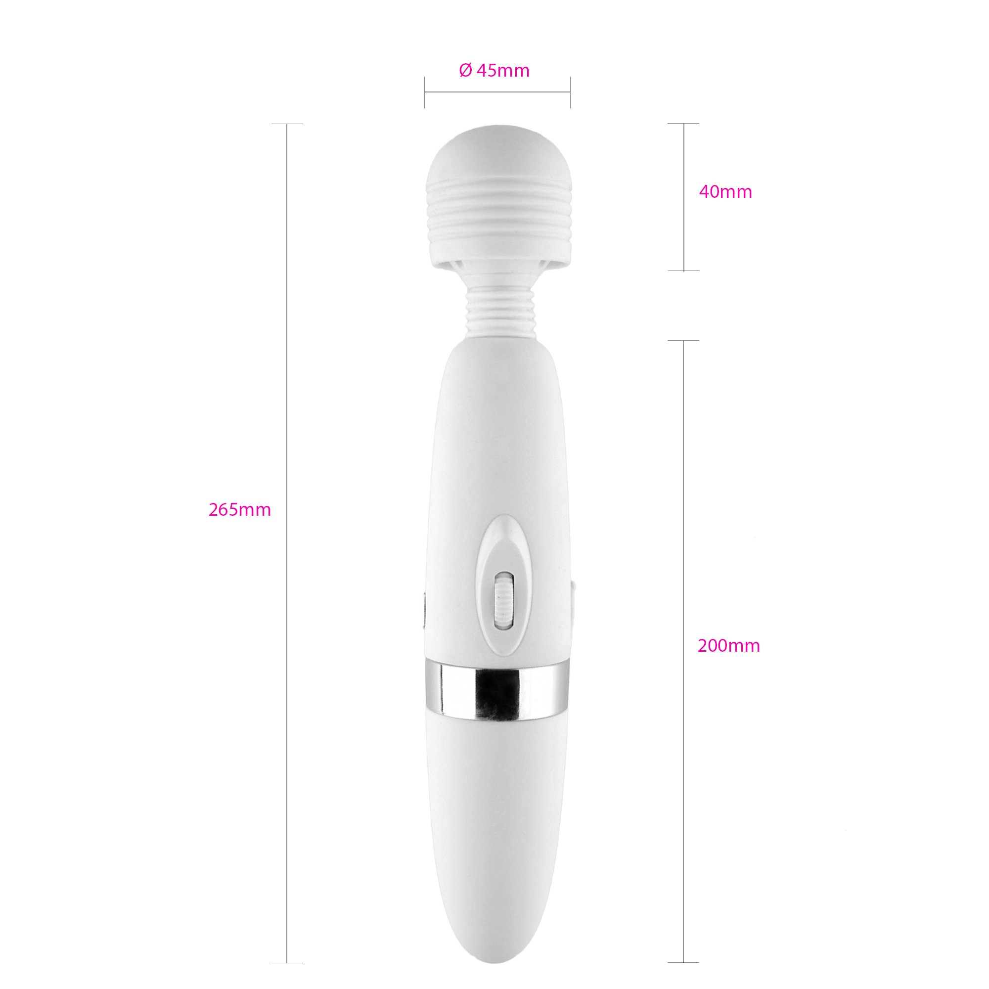marielove Magic Wand Massagestab - stufenlos regulierbares Massagegerät - mit Klatschfunktion - Weiß