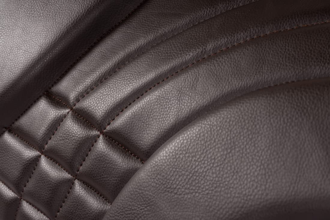 Equinate Reitpad Stella aus synthetischem Leder Pony Braun - Bareback Pad mit pflegeleichter Neopren Unterseite - Reitkissen Baumloser Sattel