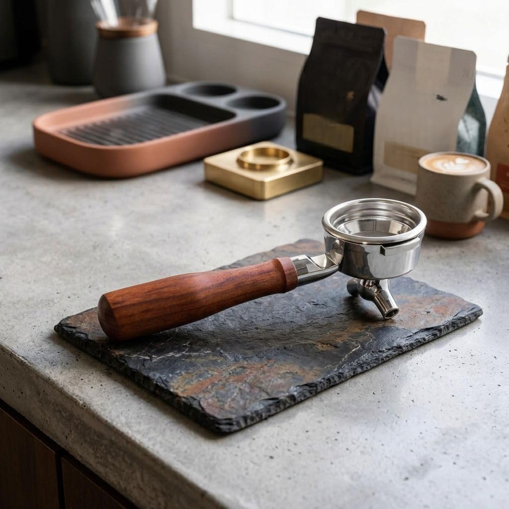 Portafiltro per professionale 58mm per Baristi Esperti Portafiltro | Acciaio 304, cestello incluso, estrazione ricca, per gusto intenso, nel tempo