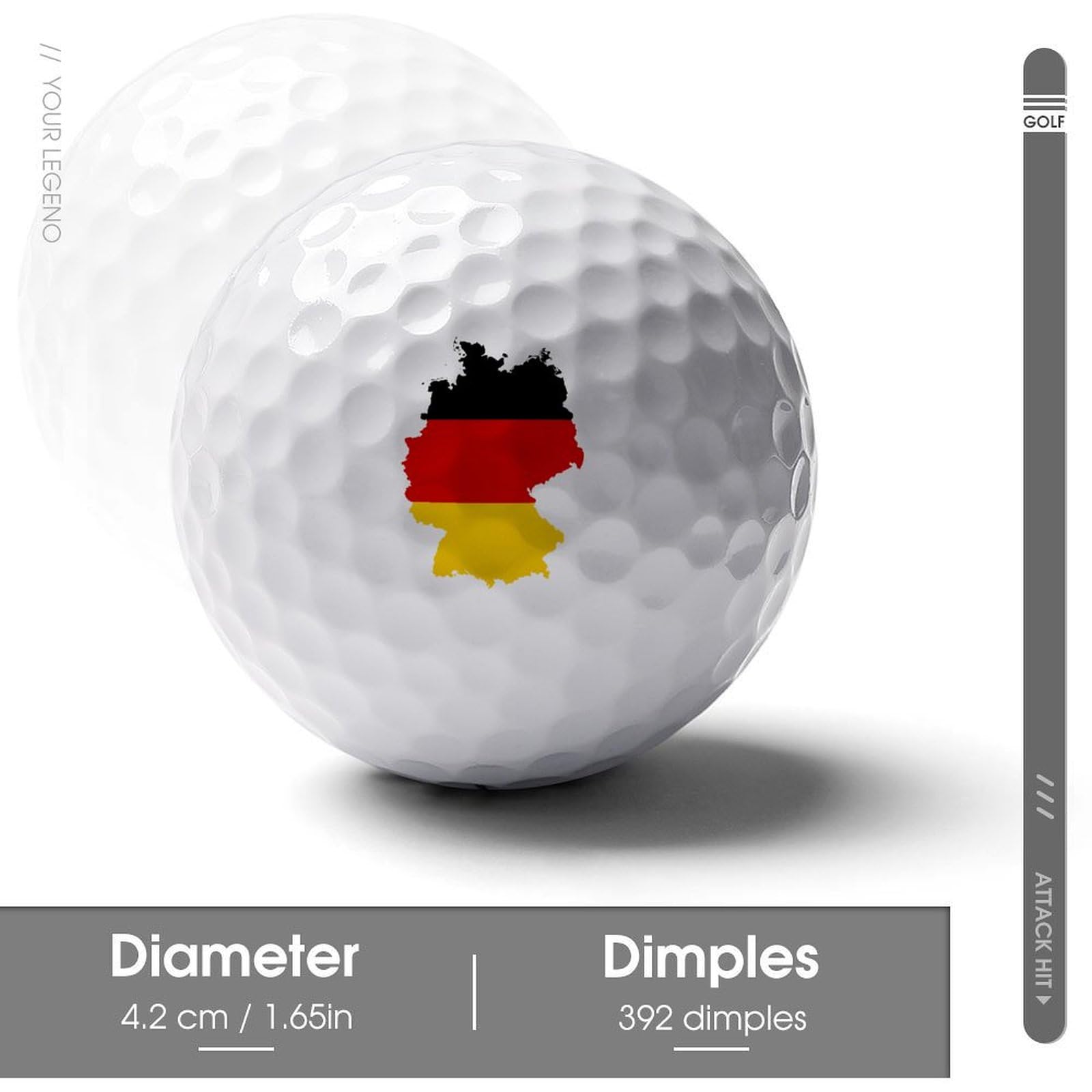 Flag Map of Germany Novelty Golf Balls Soft Elasticity Feel Printed Golfs Training Ball Outdoor Sporting Goods