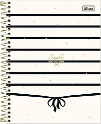 Tilibra - Caderno Espiral Capa Dura Colegial 1 Matéria West Village 80 Folhas - Fundo Branco Linhas Pretas