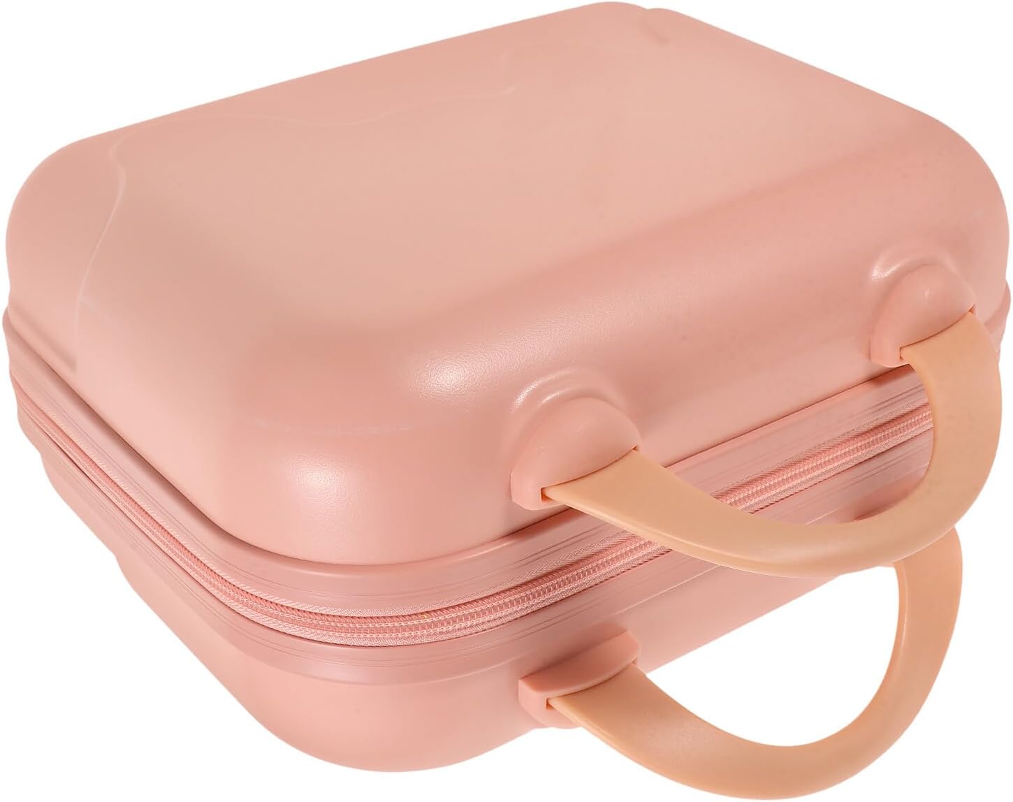 Veemoon Hard Shell Makeup Bag Portable Rose Gold Travel Cosmetic Case with Handle Women’s Train Case Organizer for Toiletries and Beauty Essentials