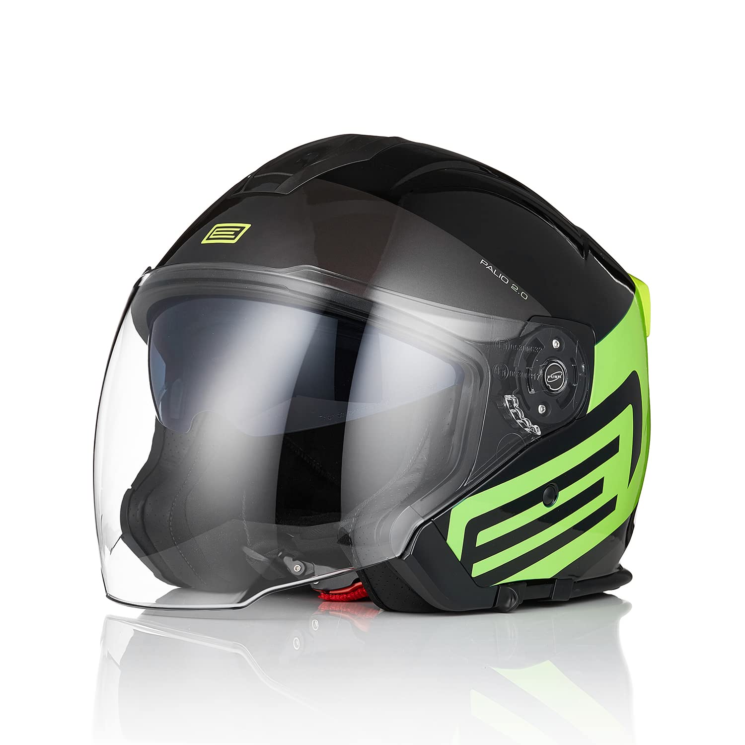 ORIGINE Casco Moto Jet Casco Moto Abierto Scooter para Hombre Adultos con Doble Visera Homologado ECE 22-06
