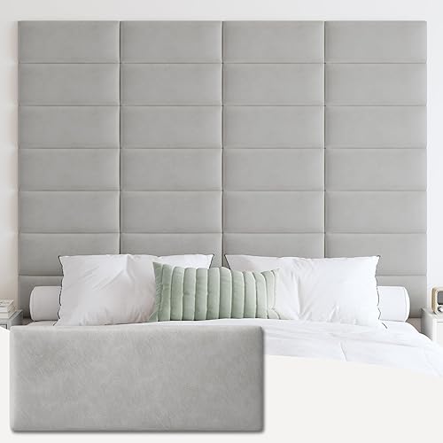 IFNOW Wall Mounted Upholstered Headboard Queen, 3D Peel and Stick
