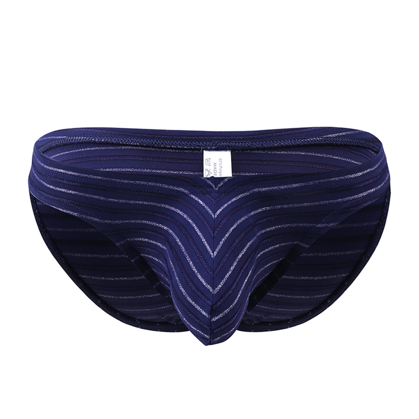 QUNPIUSexy Men's Briefs Casual Striped Breathable Low Waist Body Sculpting Sexy Hot Underwear Sport G-String Bikini Thong