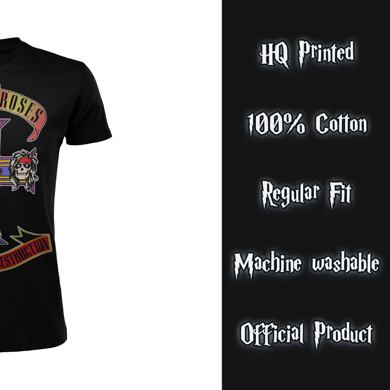 T-shirt Guns N Roses Appetite for Destruction T-shirt Hard Rock Band officiel Maillot album disque vinyle CD unisexe homme femme noir adulte garçon