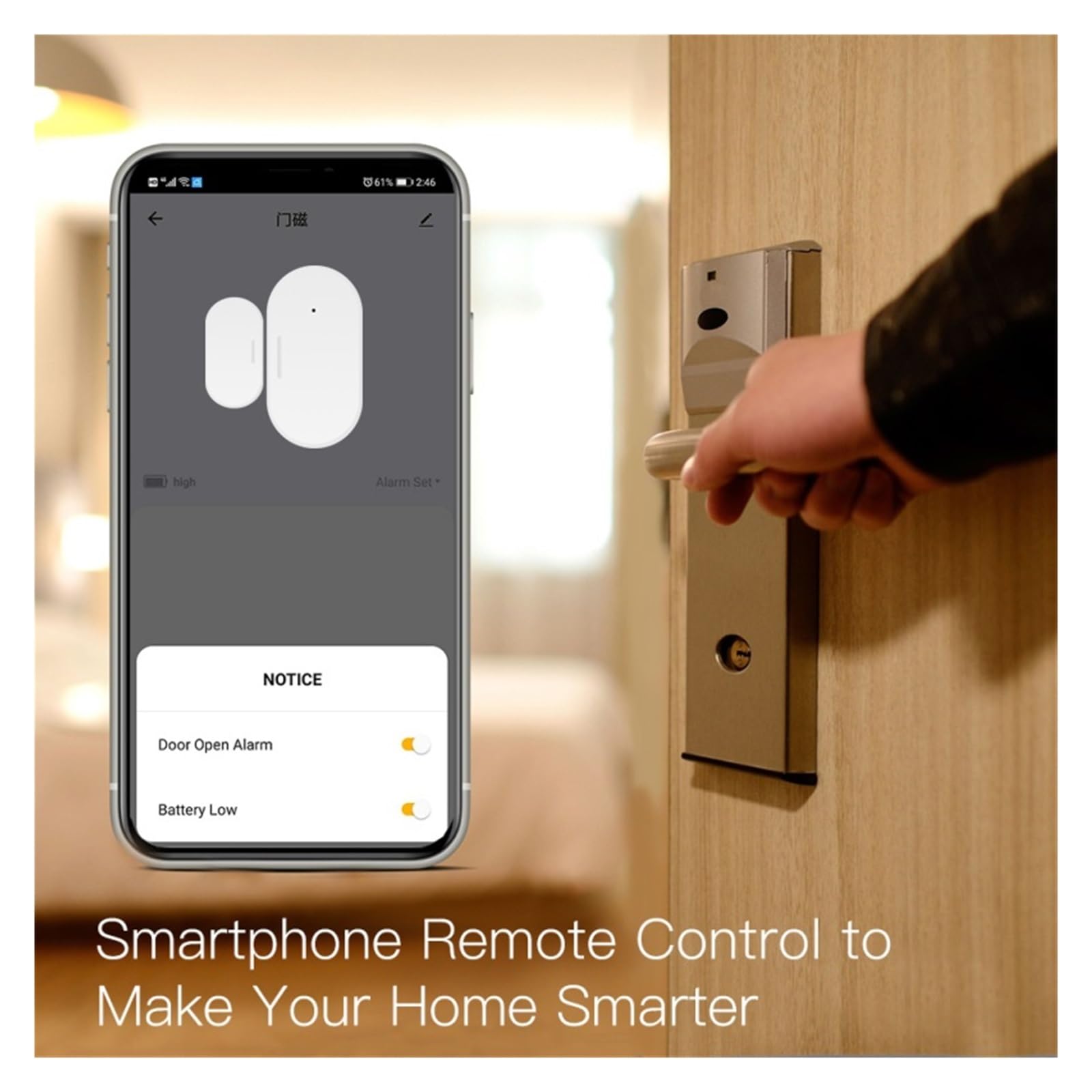 Alarmas De Puerta, Sensor de puerta Zigbee for hogar inteligente, alarma de seguridad for ventana, funciona con Mqtt Smart Things Hub Alice, monitoreo por aplicación Ewelink Para La Seguridad Del Hoga