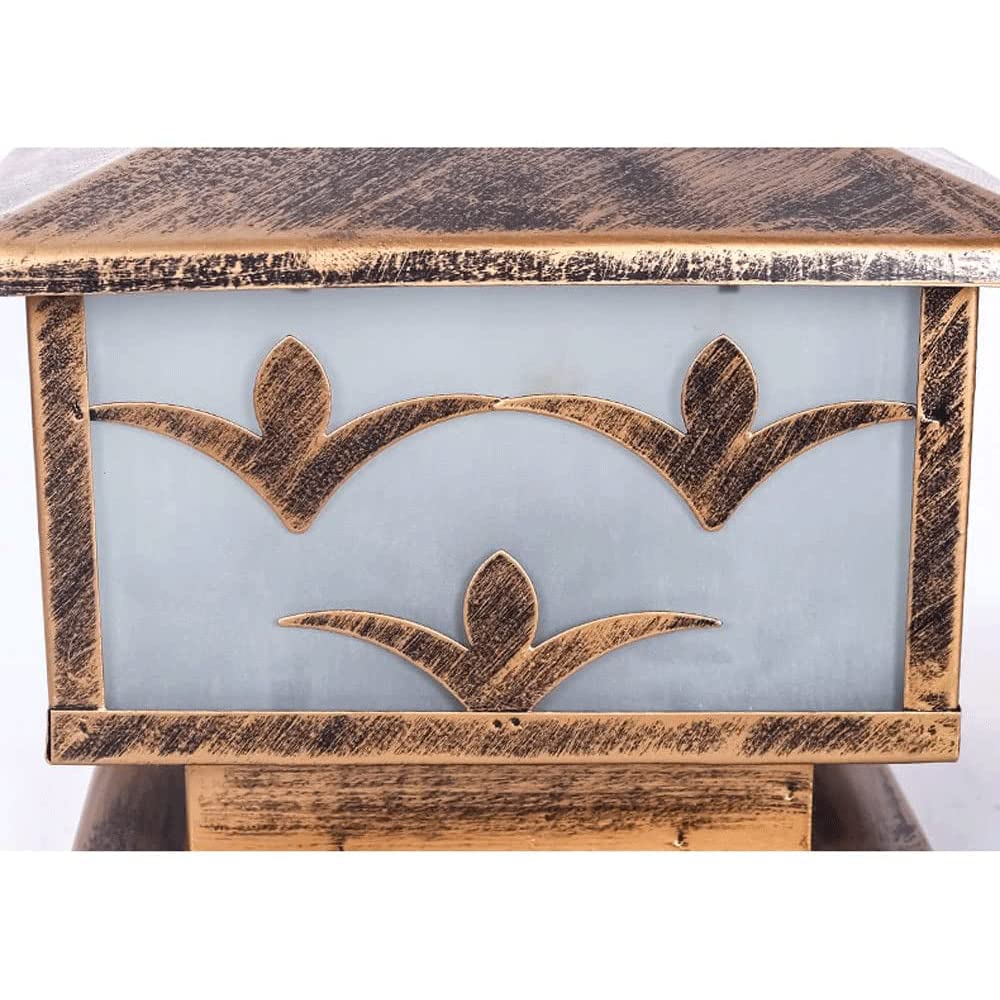 Quadratische Retro-Säulenlampe, wasserdichte Säulensäulenlampe für den Außenbereich, Stehlampe aus Druckgussaluminium, Acryl-Lampenschirm, Eingangswand-Villa-Landschaftslampe