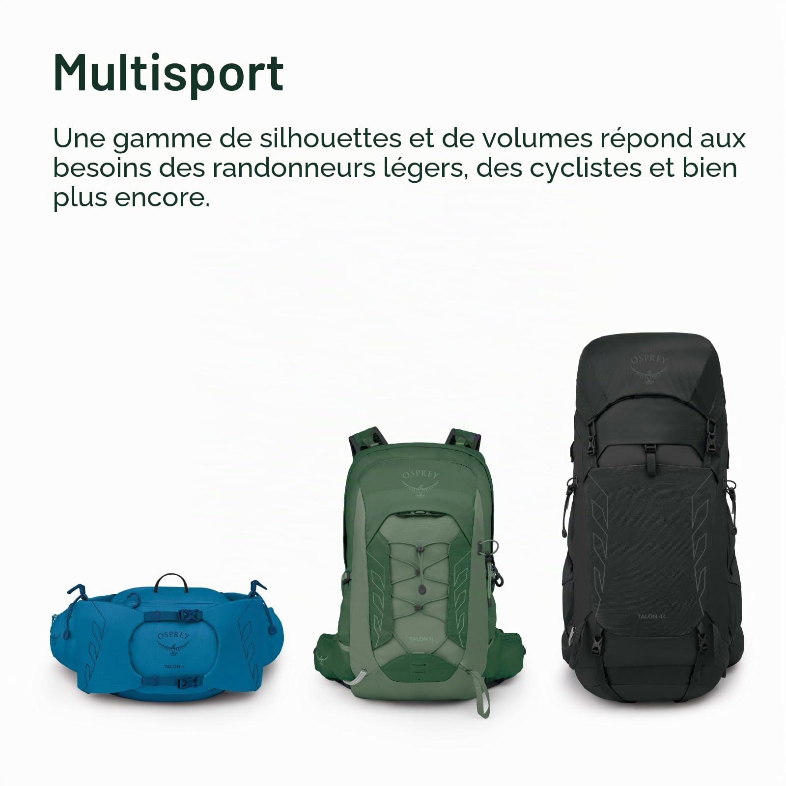 Osprey Talon Sac à dos de randonnée léger avec ceinture ventrale pour homme, 22 L