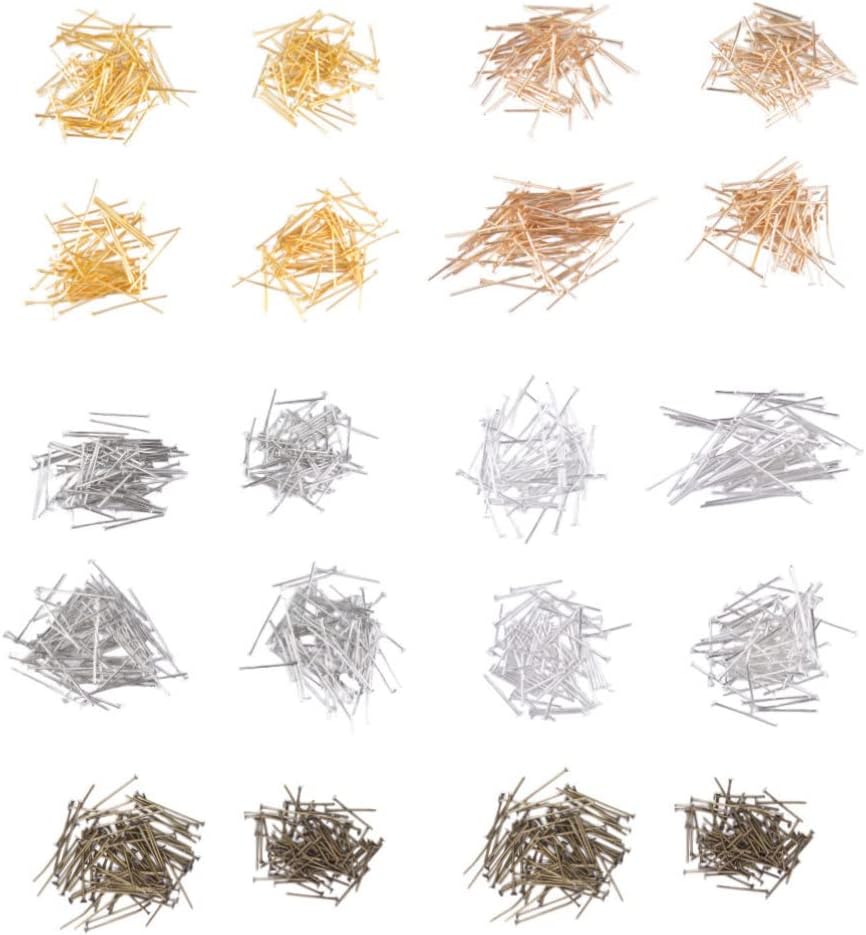 Uonlytech 20packs Shaped Needle Flat Head Jewelry Making Kit for Gold Necklace DIY Assorted Style