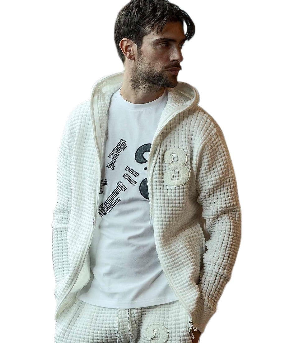 ウノピゥウノウグァーレトレ リラックス 1ロゴワッフルジップパーカー 2XL 秋 1PIU1UGUALE3 RELAX(ウノピゥウノウグァーレトレ リラックス