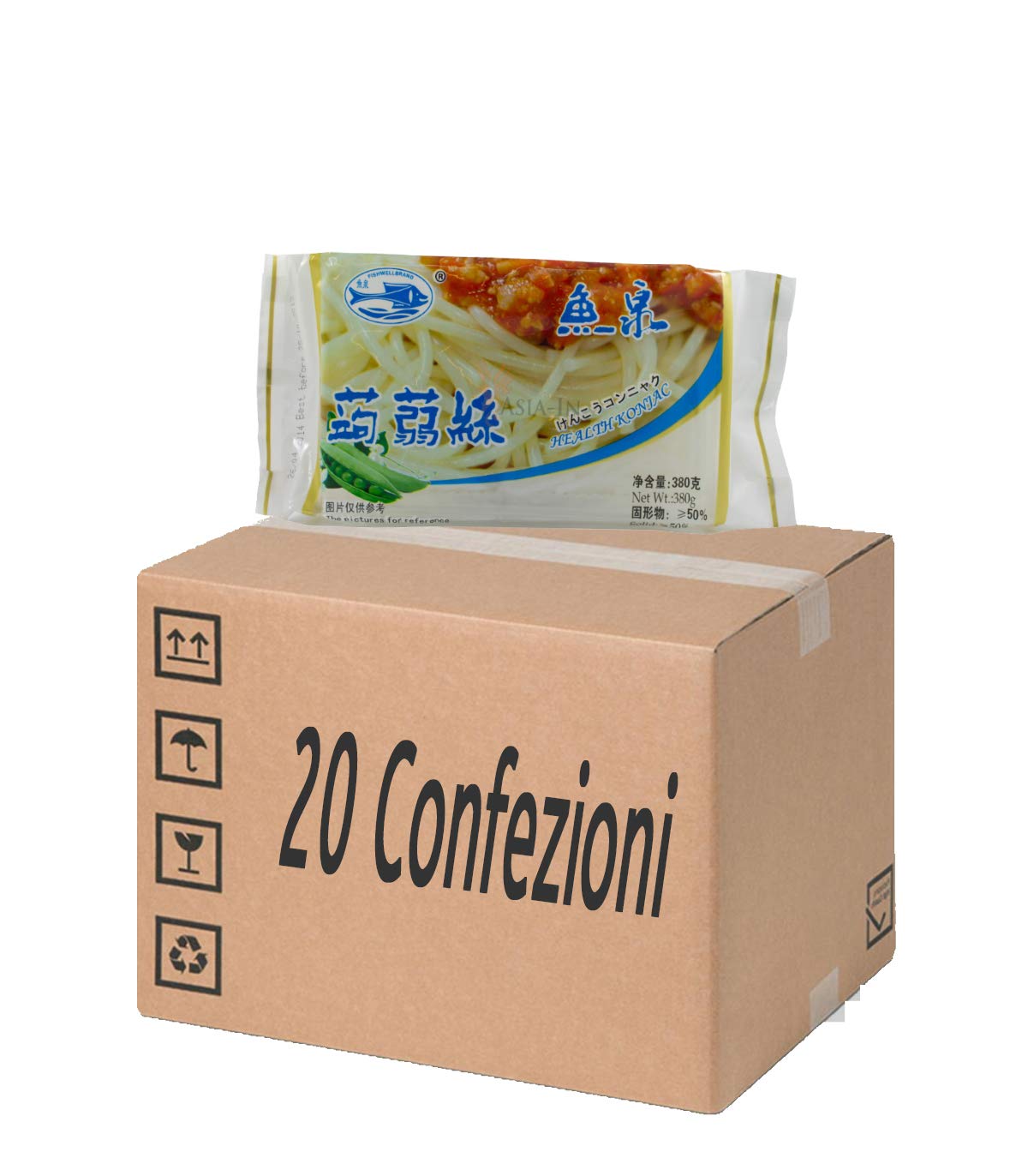 Spaghettoni di Konjac Grossi 20 Confeizioni - Fishwellbrand 380 g