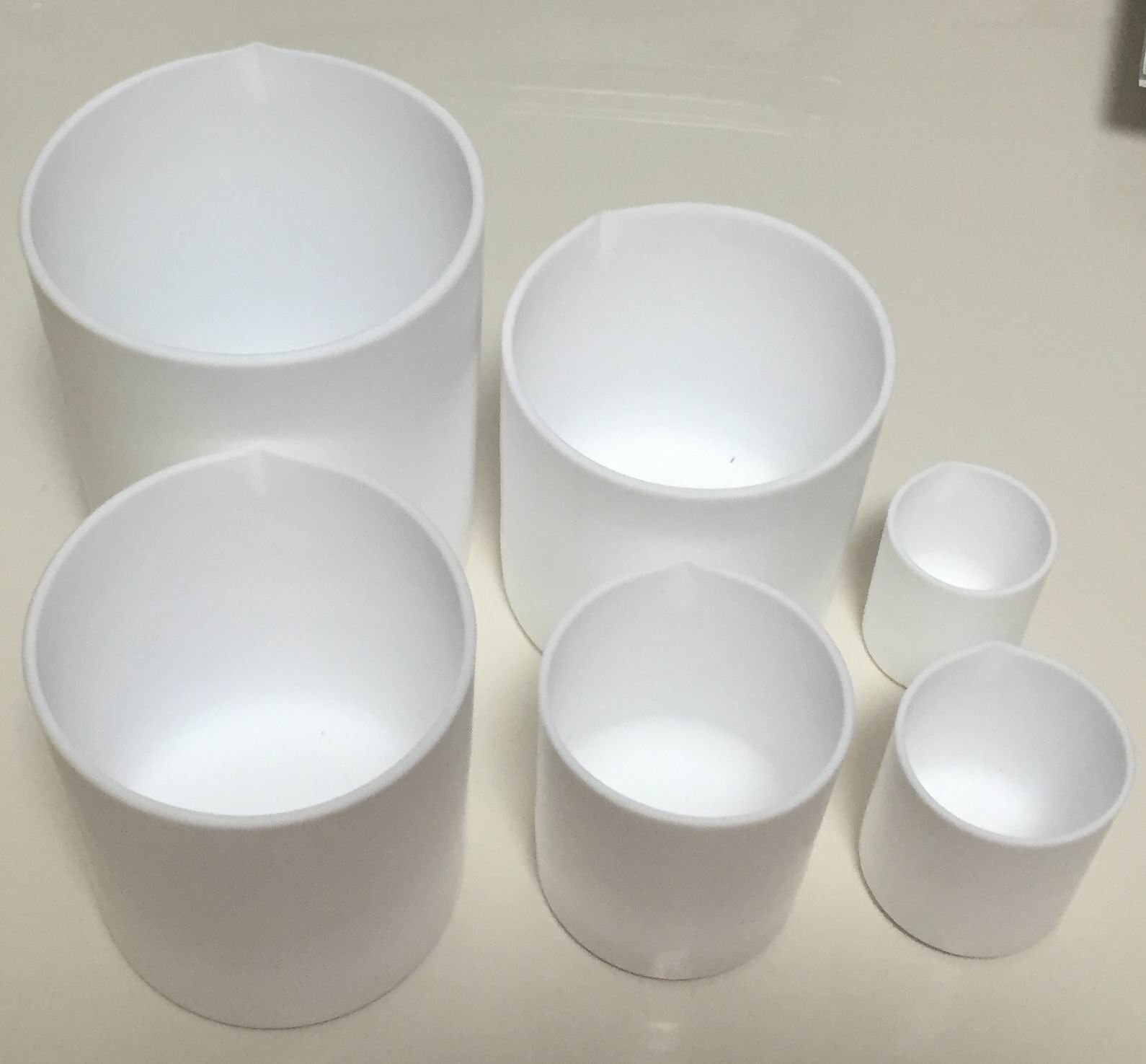 Ensemble de béchers en PTFE PEFT – 50 ml, 100 ml, 200 ml, 300 ml, 500 ml, 1000 ml – Béchers de laboratoire résistants aux hautes températures